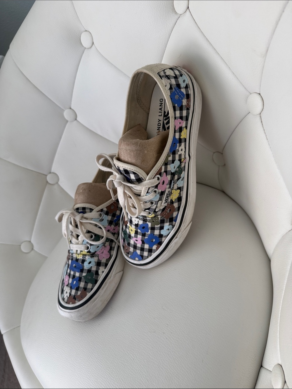 VANS X SANDY LIANG W7.5 Floral Check Plaid Sneakers - Multicolor - Picture 3 of 16